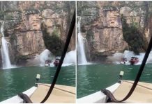 At least 20 people died when a huge stone wall collapsed on boats with tourists in Escarpas do Lago, in Capitol, Minas Gerais. 8th January 2022