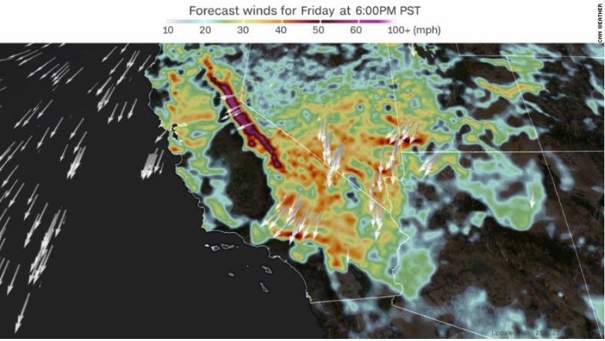 strong winds california and US west coast