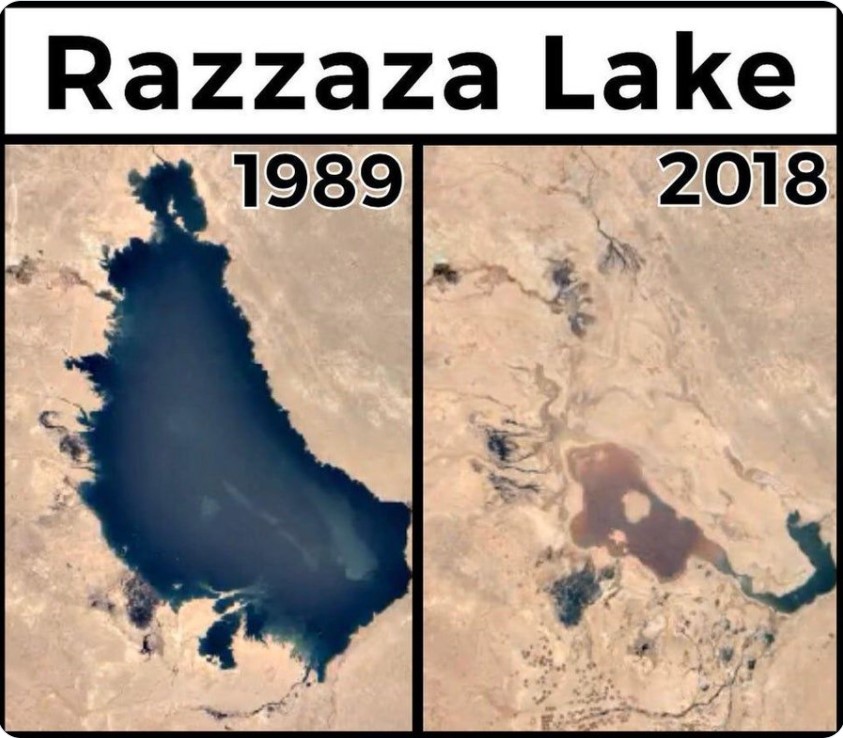 Razzaza lake iraq disappearing