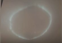 Mysterious glowing circle sky Beijing March 2022