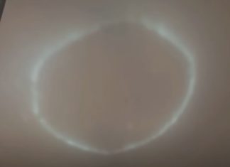 Mysterious glowing circle sky Beijing March 2022