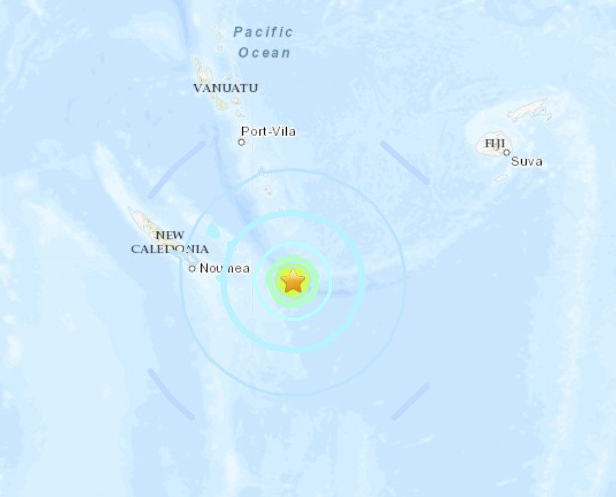 M6.9 earthquake New Caledonia March 31, 2022