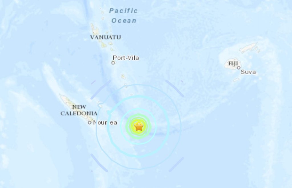 M7.0 earthquake New Caledonia March 31, 2022