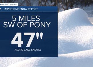 Spring snowstorm dumps almost 4 FEET of snow in 24 hours on Tobacco Root Mountains, Montana