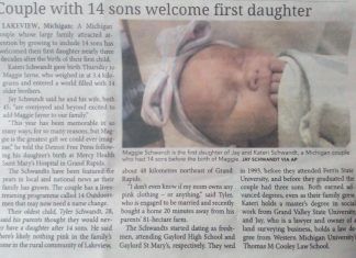couple with 14 sons welcome first daughter