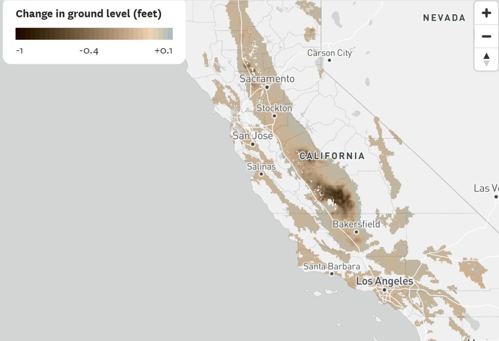 California is sinking due to drought