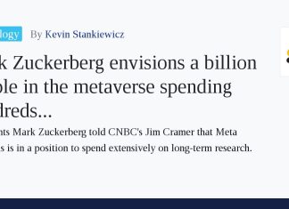 Mark Zuckerberg envisions a billion people in the metaverse spending hundreds of dollars each