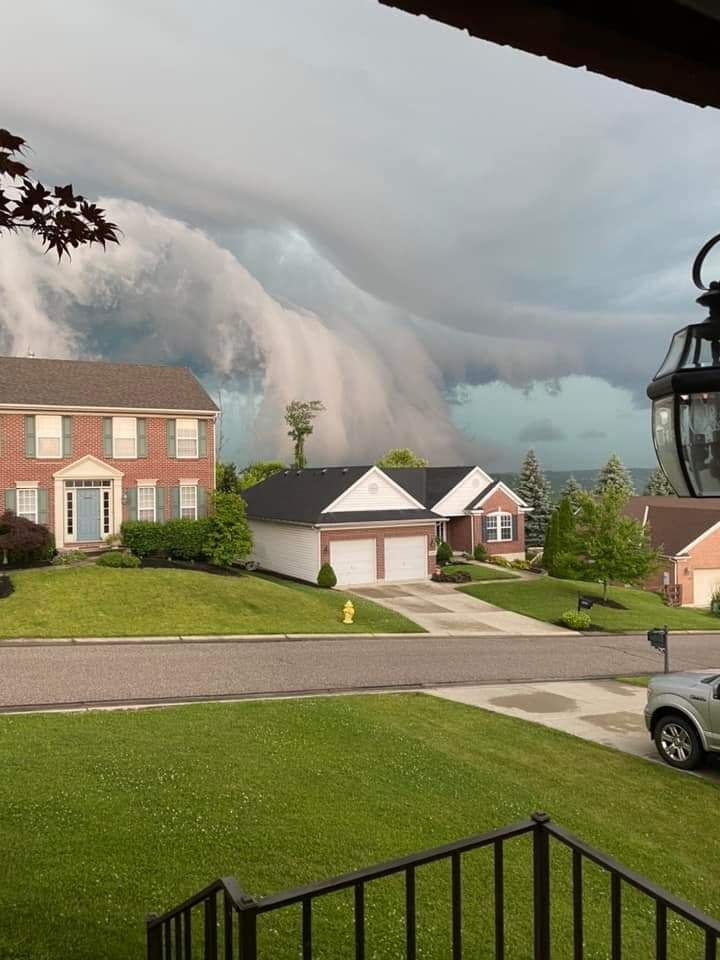 Apocalyptic scud clouds engulf the sky over Hamilton, Ohio. Picture by Colleen Heister via Facebook