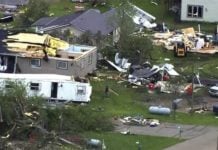 Aerial video shows destruction to neighborhood after EF-2 tornado hit Forada, Minn. on May 31, 2022