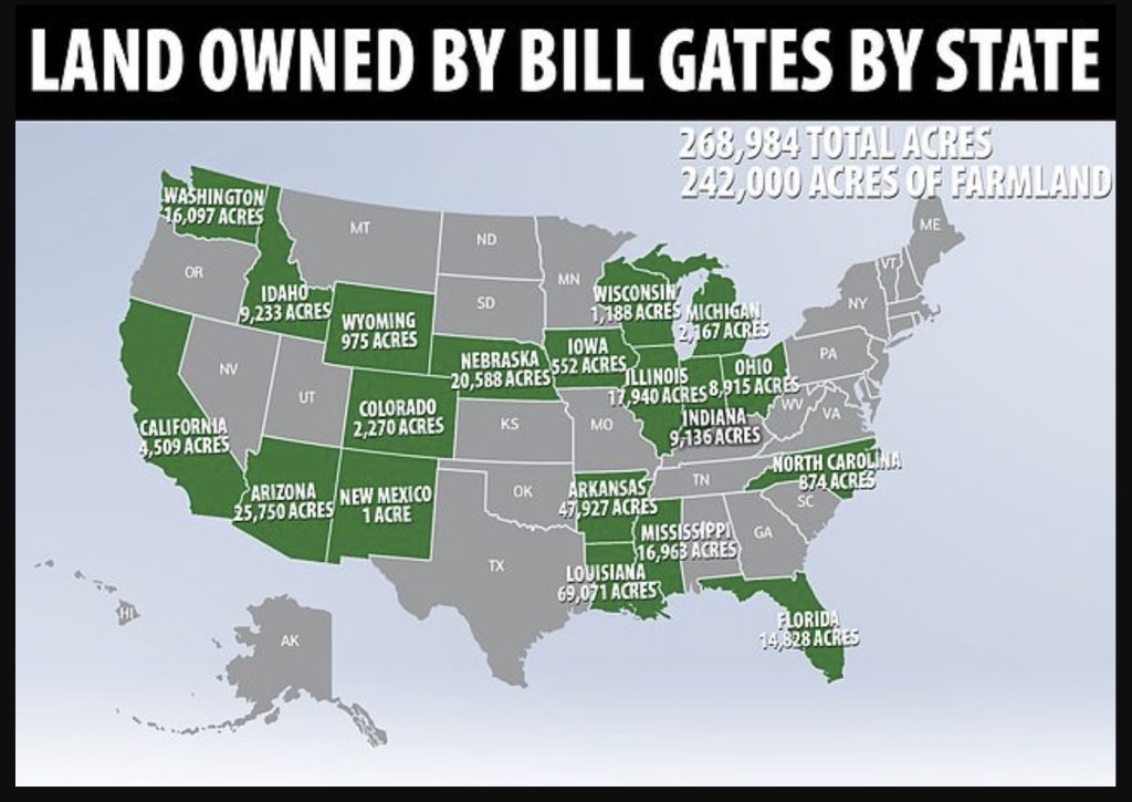 Gates is the largest private owner of farmland in America after quietly amassing some 270,000 acres across dozens of states