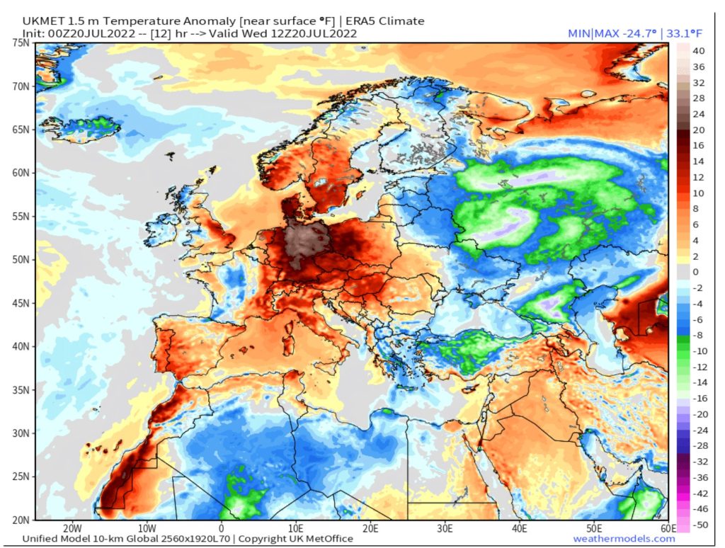 Europe heat wave shifts east