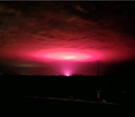 Mysterious pink glow in Australia