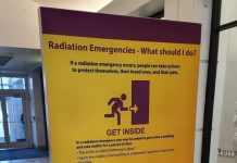 radiation emergency billboard New Jersey mall