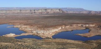 Low water levels at Lake Powell