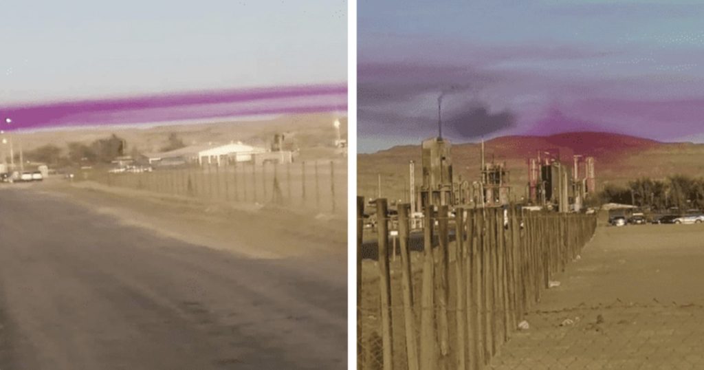 Purple clouds mystify residents of a small town in Chile