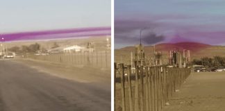 Purple clouds mystify residents of a small town in Chile