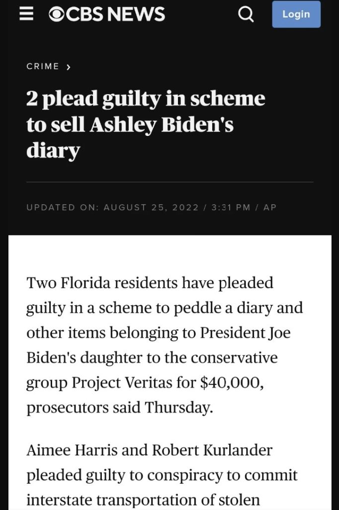 2 plead guilty in scheme to sell Ashley Biden's diary