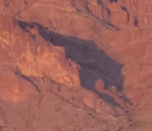 cougar-shaped shadow Superstition Mountains, Apache Junction, AZ