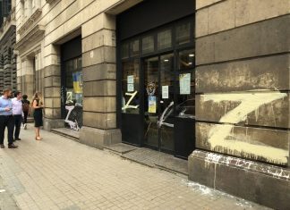 Z letter smeared on a refugee shelter for Ukrainians in Barcelona, Andalucia