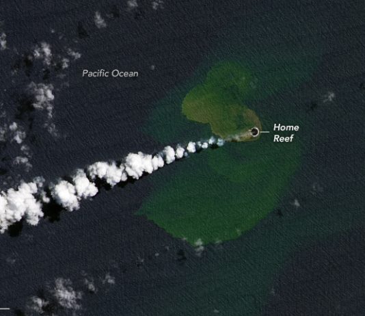 New island has formed after the Home Reef underwater volcano erupted in Tonga