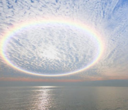 rainbow rings in the sky around the world