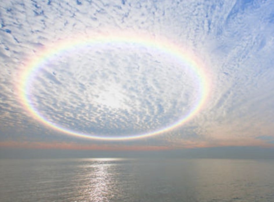 rainbow rings in the sky around the world