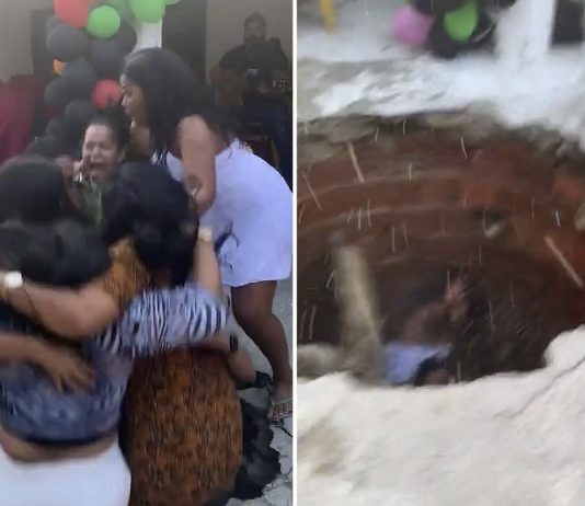 video - Massive sinkhole swallows women partying in Brazil
