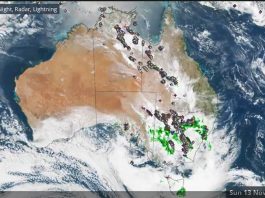 4 million lightnings over Australia during November's weekend