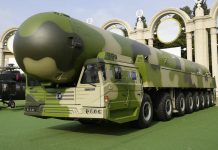 A Chinese Dong Feng-41 ICBM: China currently has around 400 nuclear warheads. A new Pentagon report however says China is on pace to almost quadruple nuclear arsenal by 2035.