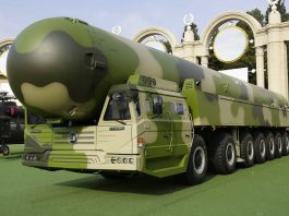 A Chinese Dong Feng-41 ICBM: China currently has around 400 nuclear warheads. A new Pentagon report however says China is on pace to almost quadruple nuclear arsenal by 2035.