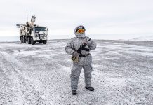 A Battle for the Arctic Is Already Underway. And the U.S. Is Already Behind. A soldier holds a machine gun as he patrols the Russian northern military base on Kotelny island, beyond the Arctic circle on April 3, 2019. The Russian military base is home to 250 soldiers and is to serve as a model for future military installations in the Arctic. MAXIME POPOV
