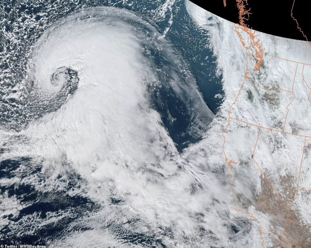 An atmospheric storm, known as a Pineapple Express, is 500 miles off the coast of California. It is expected to hit the Pacific Northwest on Wednesday