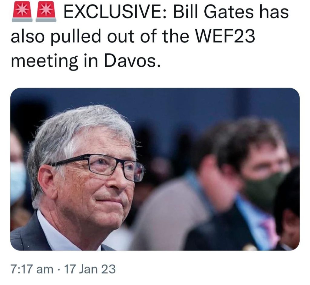 Soros, Schwab and Gates not present at WEF 2023