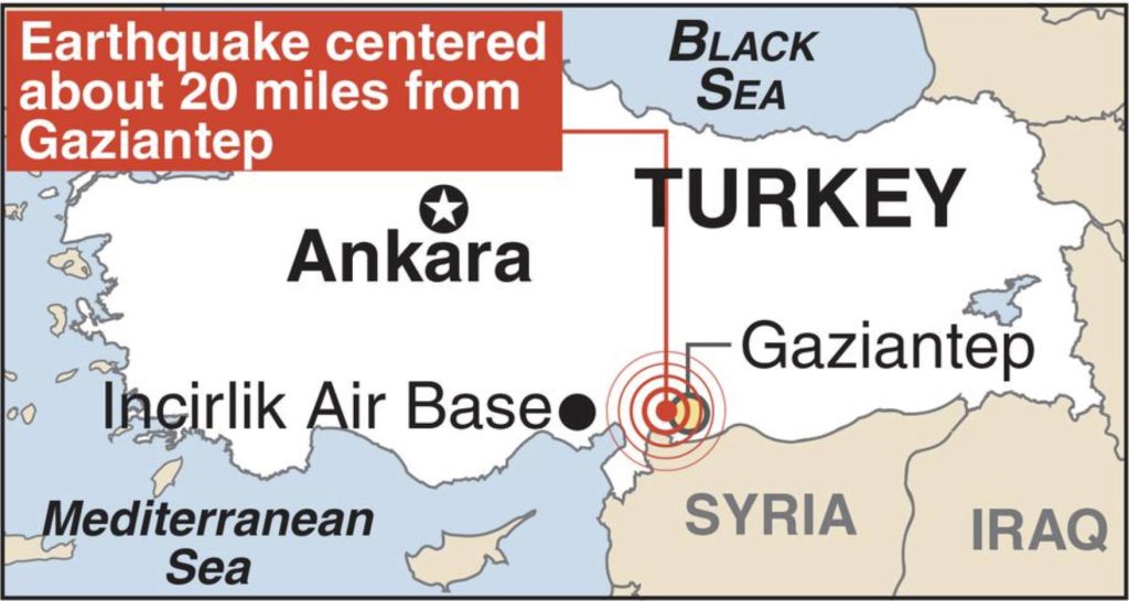 Powerful quake kills more than 20,000 in Turkey and Syria; officials say Incirlik Air Base avoided major damage