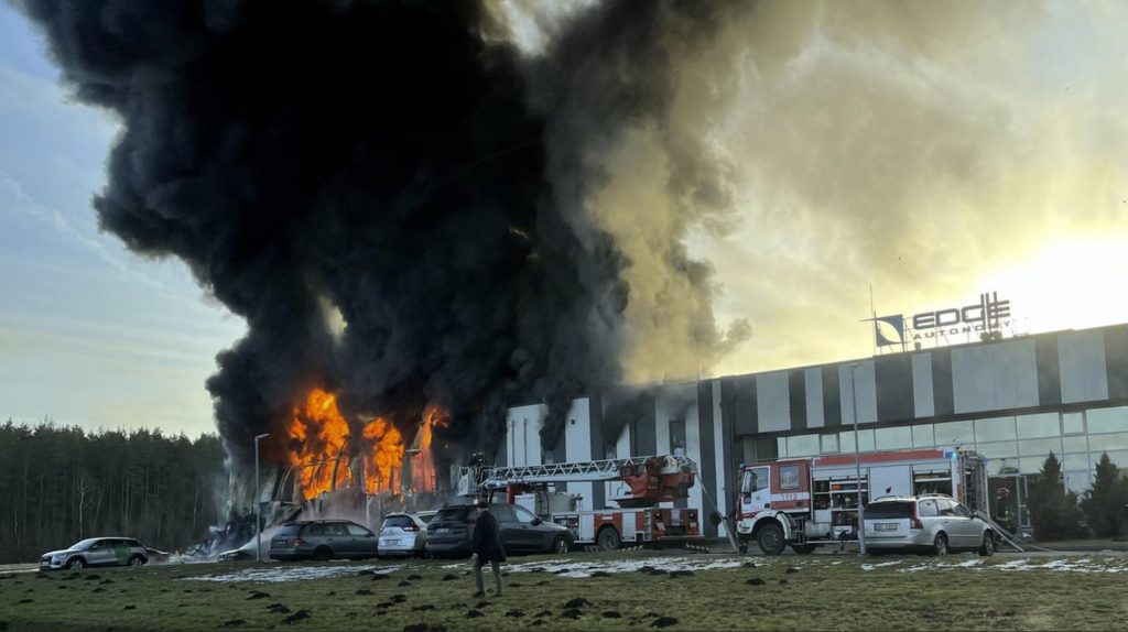Fire breaks out at US-owned drone factory in Latvia