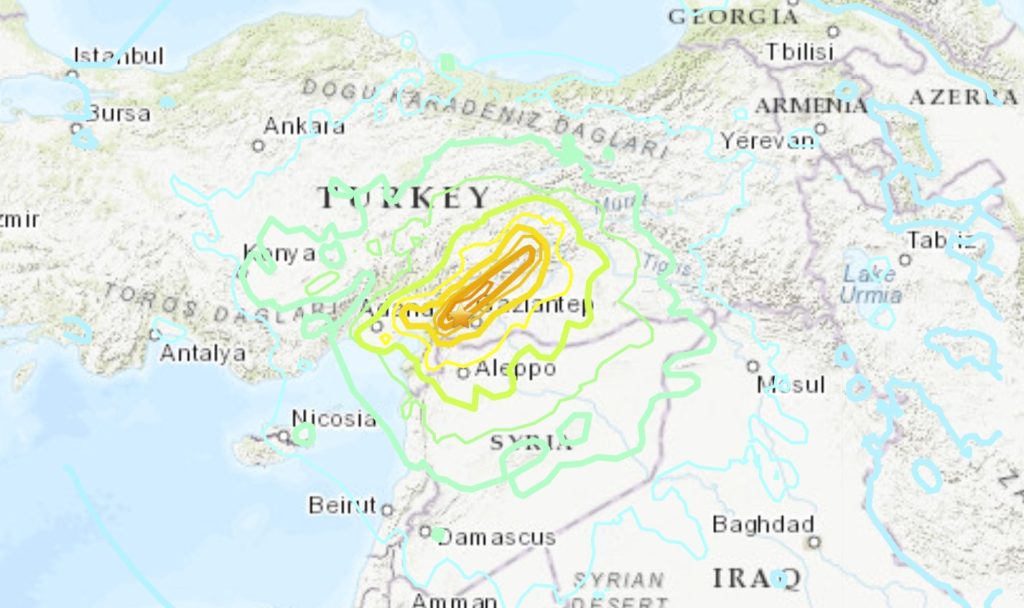 M7.8 earthquake Turkey February 6 2023