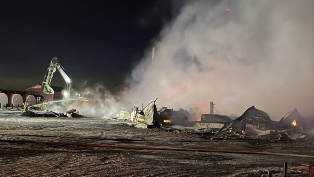 Destruction of seafood plant in New Brunswick, Canada