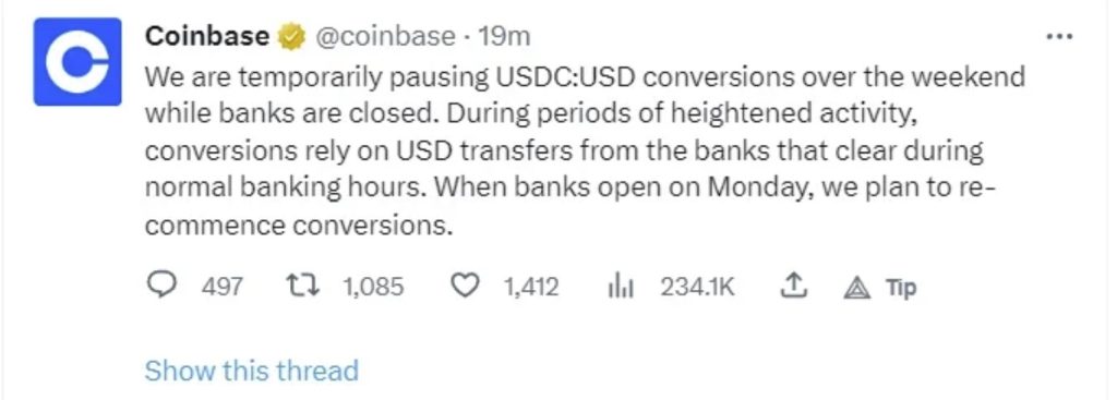 usdc coinbase trading suspension