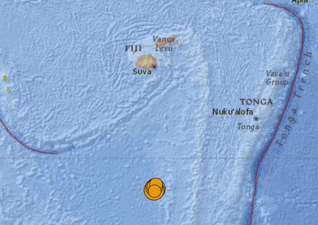 Earthquake swarm Tonga Fiji