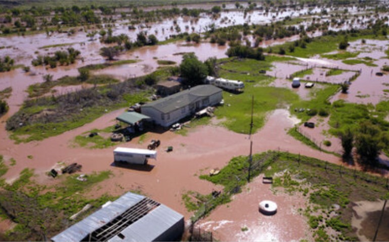 Canadian River flooding forces evacuations in Valle De Oro, Texas after 10 inches of rain in less than 12 hours