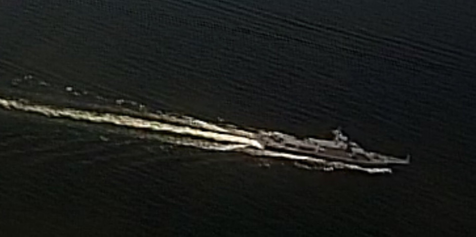 OSINT image of one of the Karakurt class corvettes leaving the Baltic on May 2, heading into North Sea.