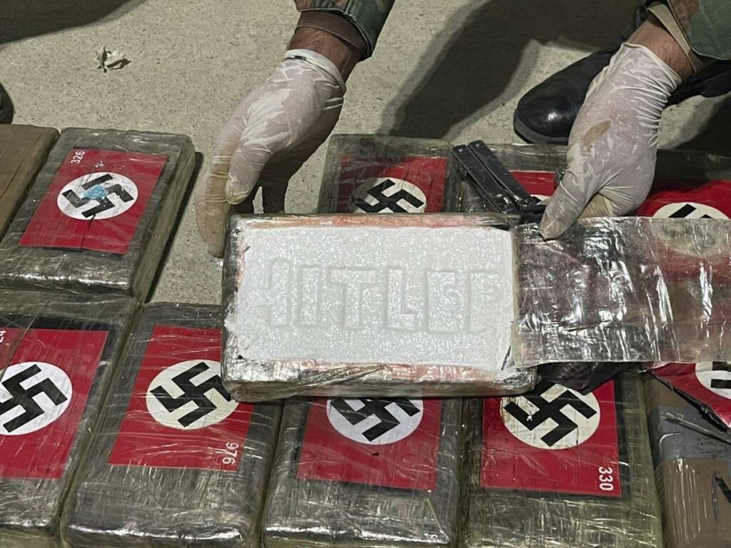 Peru police seize cocaine packets with Nazi flag and Hitler name printed on the outside