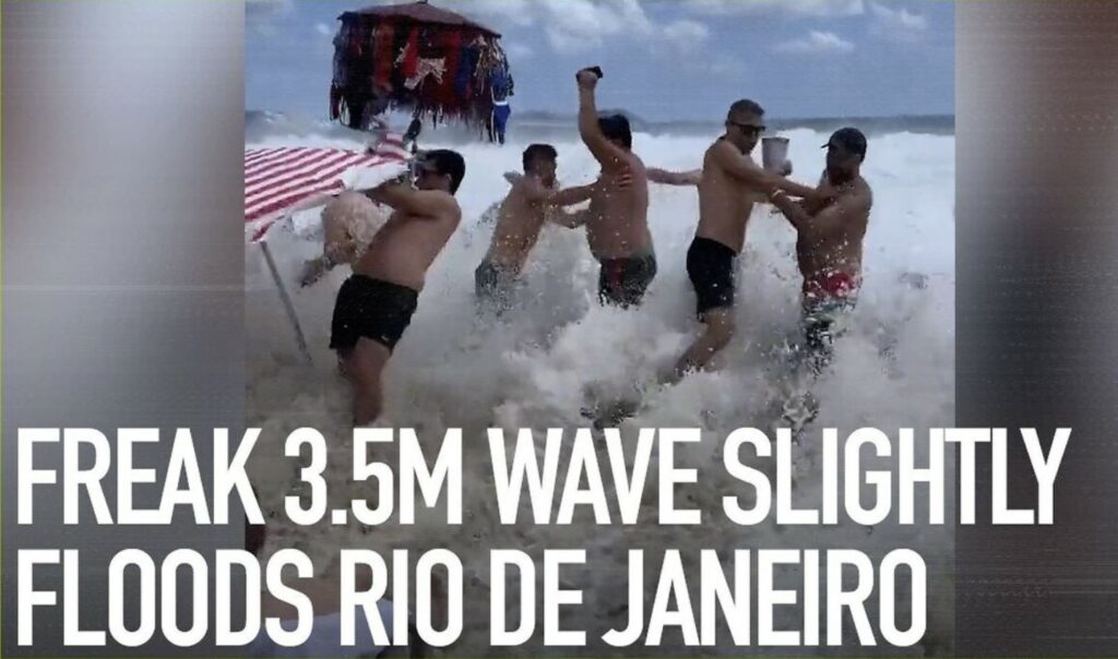 Freak wave hits beachgoers in Rio November 2023
