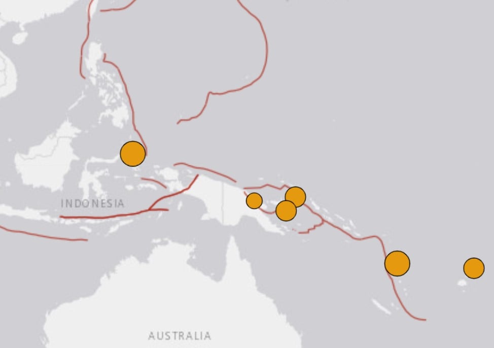 Stong earthquakes Vanuatu and Indonesia on November 22, 2023