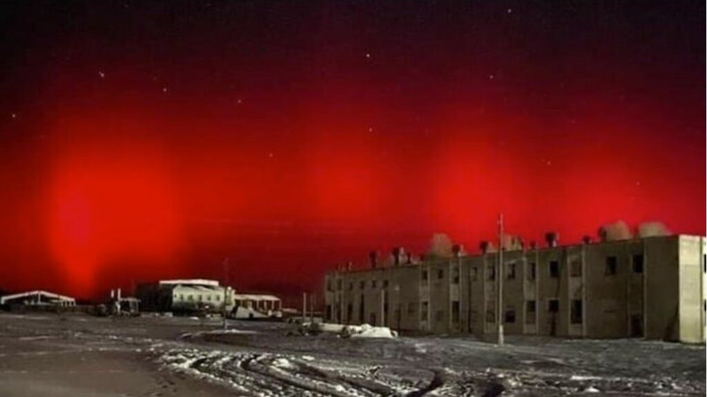 Sky turns blood red over Mongolia
