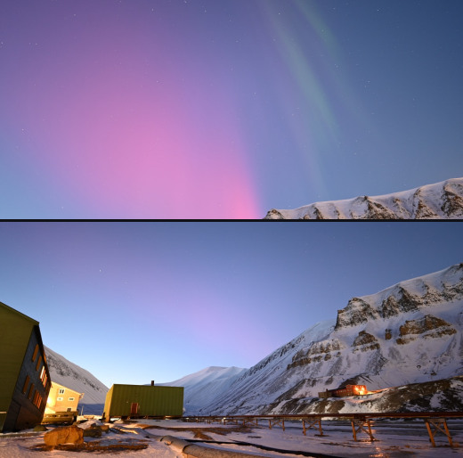 day, auroras, northern lights, Svalbard, Norway