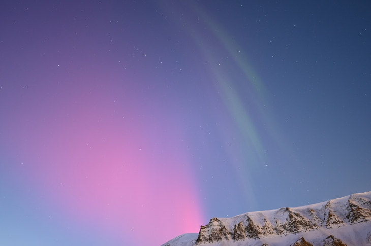 Daytime auroras Svalbard Norway