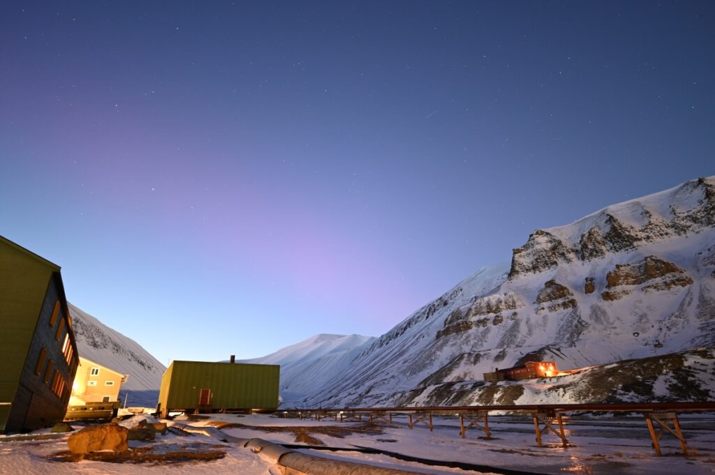 Daytime northern lights Svalbard Norway