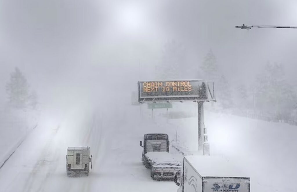 California and Nevada major blizzard snow storm