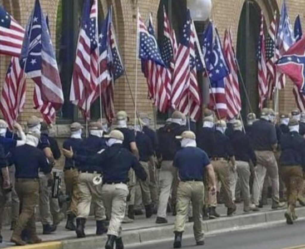 patriot front reversed American flag